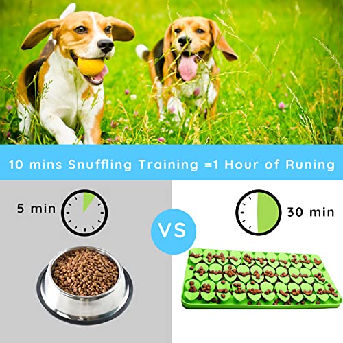 Silicone Snuffle Mat for Dogs Slow Feeder Lick Mat with Suction Cups Dogs Sniff Mat Dogs & Cats Entertainment Toys for Boredom(Green) - color: Green