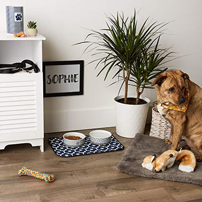 Bone Dry Machine Washable, Ultra Absorbent Pet Mat, 12x18, Nautical Blue/Off-White Lattice - color: Nautical Blue/Off-White Lattice, size: 12"L x 18"W