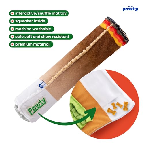 PAWTY Rolling Interactive Dog Toy - Weed Joint Doggijuana Cigar Vape Parody Plush Squeaky Cigarette Dog Toy - Funny 420 Novelty Gift for Dog Lovers