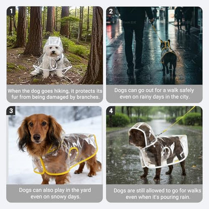 Clear Dog Poncho, Transparent PVC Cape Style Pet Rain Jacket with Hidden Leash Hole, Suitable for Most Dog Breeds(2-25lbs) (Transparent, s-3xl) (Blue, XX-Large) - color: blue, size: XX-Large