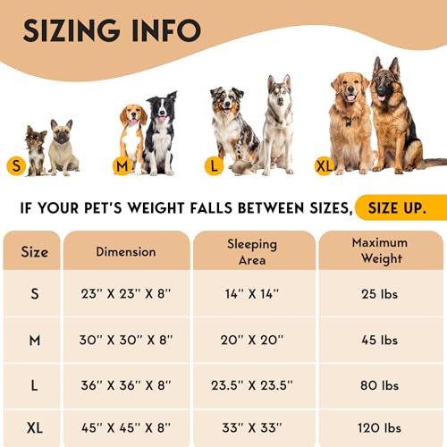 PetJett Calming Medium Dog Bed - 30'' Round Dog Beds - Washable Dog Bed - Anti-Slip Super Soft Fluffy Plush Donut Bed, Anti-Anxiety Premium Comfort Pet Bed, Fits Dogs up to 45 lbs - Beige - color: Beige, size: Medium - 30”L x 30”W x 8”Th