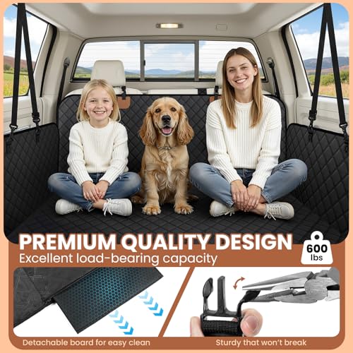 A-Pce Dog Truck Seat Cover for Back Seat, Hard Bottom Dog Hammock for Car, Waterproof Seat Protector, Dual use in Summer and Winter, Universal XL Size Fits for Crew Cab Truck/SUV, Black - size: For Large Truck