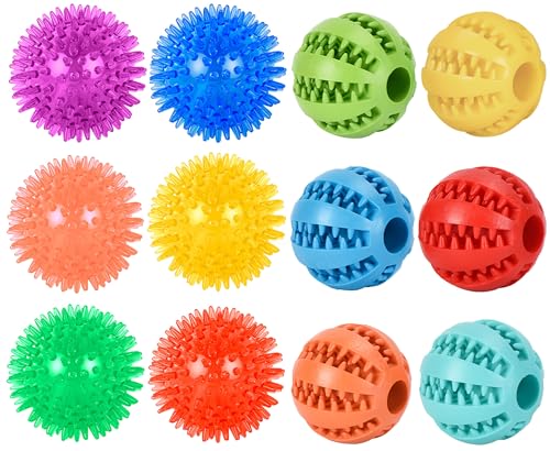 Small Dog Toy Balls, 12 Pcs Rubber Puppy Toy Balls for Ball Launcher, Dog Fetch Balls for Small Breeds 0-15 Lbs