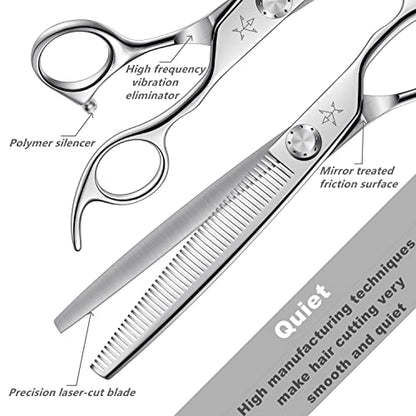 High-end Professional Dog Grooming Thinning Scissors Teeth Cutting Blending Shears Pet Texturizing Shears 7.5 Inch Extremely Very Sharp Stainless Steel Alloy For Cat Horse And Other Animals - style: 7.5inch Thinning
