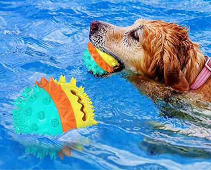 Carllg Dog Toys for Aggressive Chewers, Treat Dispensing Dog Toys, Durable Puzzle Balls Puppy Chew Toys for Teething, Dog Enrichment Toys for Medium and Large Breed - color: Blue