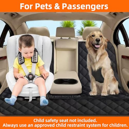 Bark Lover Dog Car Seat Cover for Back Seat, Upgraded Thickened Matte Fabric, Waterproof Car Seat Protector, Non-Slip Backseat Cover for Dogs in Car, Armrest Compatible, Fits Most Cars SUVs & Trucks - color: Black2-DZ