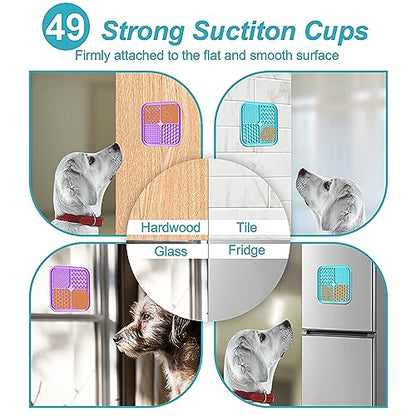 2PCS Licking Mat for Dogs with Suction Cups, Premium Lick Pad for Anxiety Relief, Slow Feeder Dog Bowls, Perfect for Bathing, Grooming and Training - color: Small-2 pcs+1 Spatula