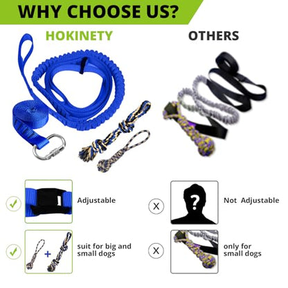 Dog Hanging Bungee Tug Toy: Interactive Tether Tug-of-War for Pitbull Small to Large Dogs to Exercise and Training Equipment - Outdoor Tree Tugger Dog Rope Toy with 2 Chew Rope Toys - Blue - size: X-Large-Blue-for Single Dog