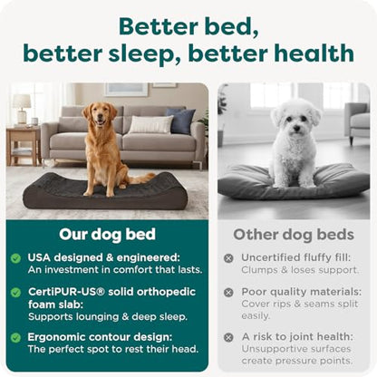 FurHaven Ultra Plush & Suede Luxe Lounger Orthopedic Pet Bed, Chocolate, JumboPlus - color: Chocolate, size: Jumbo Plus/XXL