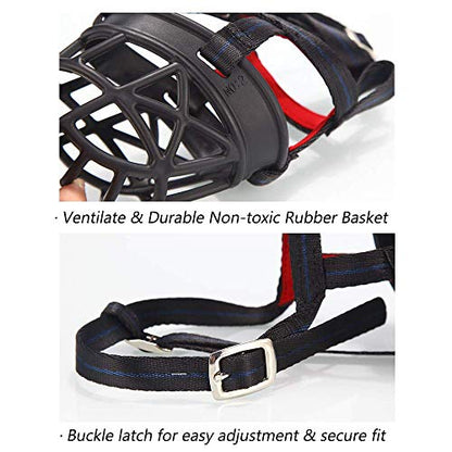 Mayerzon Basket Dog Muzzle for Small Medium Large Dogs, Breathable Silicone Muzzle for Anti-Biting and Anti-Chewing with Soft Padded and Adjustable Head Strap Allows Drinking(#2) - size: Size2-Snout 8.5-10.25 in