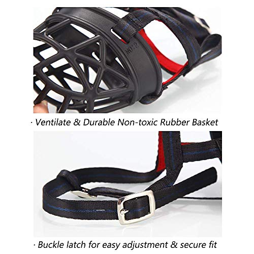 Mayerzon Basket Dog Muzzle for Small Medium Large Dogs, Breathable Silicone Muzzle for Anti-Biting and Anti-Chewing with Soft Padded and Adjustable Head Strap Allows Drinking(#4) - size: Size4-Snout 11-12.5 in