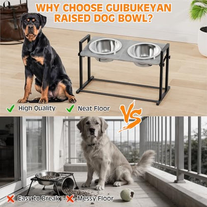 Elevated Dog Bowls for Extra Large Dogs, 4 Height Adjustable Tilted Raised Dog Bowl Stand with 2 Stainless Steel 150 oz Bowls, 16.1" Tall Dogs Bowl Stand Feeder for Giant Breed - color: X-Large Dogs