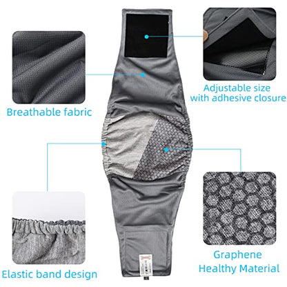 Washable Male Dog Belly Band, Breathable Absorbent Dog Nnderpants, Reusable Highly Absorbent Graphene Male Wrap Diapers for Doggie Training Incontinence Marking (Black, L) - size: L