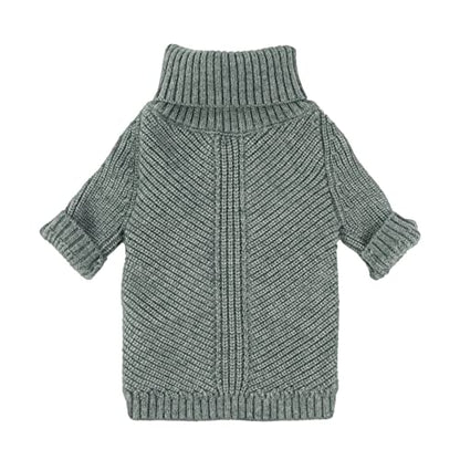 Fitwarm Dog Turtleneck Sweater, Thermal Knitted Pet Coat, Dog Winter Clothes for Small Dogs, Cat Apparel, Heather Grey, Small - color: Heather Grey, size: Small