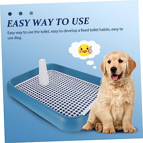 UKCOCO Plastic Dog Potty Trainer Tray with Raised Edges and Leak Design for Indoor Use Lightweight Portable Puppy Toilet with Special Column for Toilet Training and Safety Suitable for