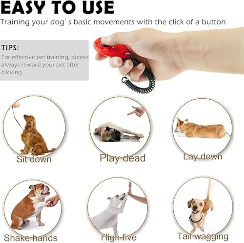 2 Pack Pet Training Clicker with Wrist Strap - New Black & White Dog Training Clickers - color: Black+White
