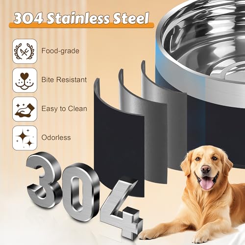 UPSKY Elevated Dog Bowls – 27oz Stainless Steel Anti-Spill Set with Wooden Stand, Double Raised Bowls for Small/Medium Dogs to Reduce Neck Strain & Improve Digestion - color: Black