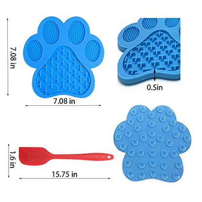 Licking Mat for Dog Anxiety - Peanut Butter Slow Feeder Bowl, Pad With Strong Suction to Wall for Pet Bathing, Grooming, and Training (Blue) - color: Blue