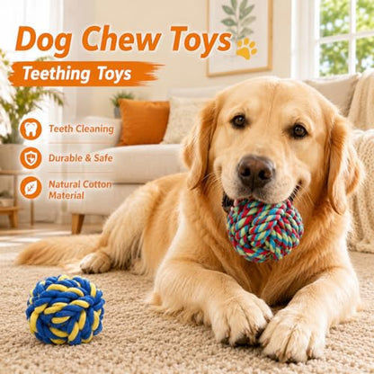 Aitmexcn Dog Rope Toys for Aggressive Chewers, 8 Pack Heavy Duty Natural Cotton Dog Chew Toys for Large & Medium Dogs, Tough Tug of War Dog Toys Teeth Cleaning,Boredom - size: 8 Pack-Large