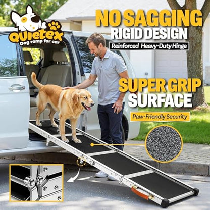 Extra Long 70”Dog Ramp Folding Pet Ramp for Car Large Dogs with Non-Slip Surface Dog Ramps up to 200 lb for Car SUV Truck