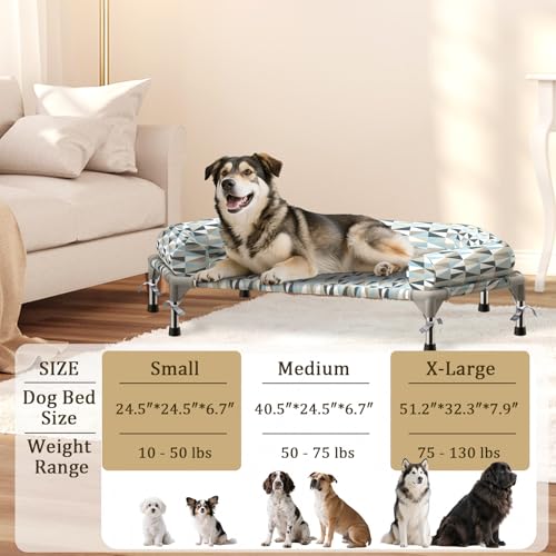 Orthopedic Dog Bed - Beds Bolster,Cooling Elevated Dog Beds with Metal Frame,Raised Dogs Bed,Easy to Assemble,Up to 80 lbs,Medium - size: Bolster M