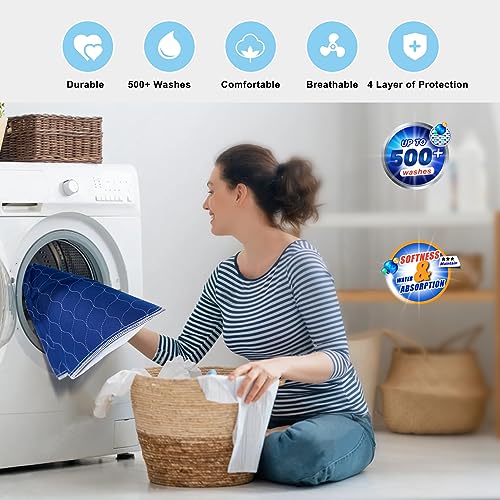Alsunny® Waterproof Bed Pads 36x52 Inch(4Pack),Hide Stains Pads for Beds for Incontinence Adults,Non Slip Heavy Absorbency Bed Pads for Elderly,Bed Protector Pads,Reusable Bed Pads Washable Waterproof - size: 36x52 Inch(4 Pack)