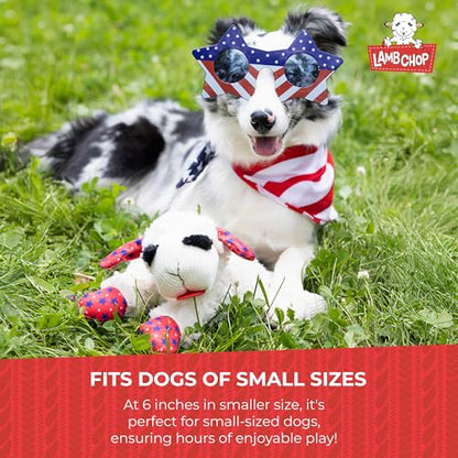Multipet Lamb Chop Dog Plush Toy w/ Holiday Antlers - Squeaky Toy for All Dogs - Extra Soft Plush - Stuffed Animal for Cuddling & Playing (6”, Cream/Brown) - size: 6", style: Holiday Antlers