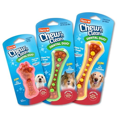 Hartz Chew 'n Clean Dental Duo Bacon Flavored Dental Dog Chew Toy and Treat - Extra Small - size: X-Small (Pack of 1), style: 1 Count