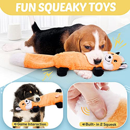LOYEE Puppy Toys 21 Pack, Small Dog Chew Toys with Rope Toys for Teething Pet Cute Squeak Toy with Treating Ball for Puppy, Small Dogs - 21 Pack - style: 23 - Pack Fox