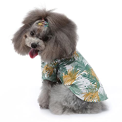 Tangpan Summer Pet Daisy Hawaiian Beach Plaid Print Shirts Clothes for Dog S05 White XL - color: Z White, size: X-Large