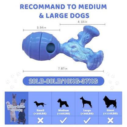 BoYoYo Dog Toys for Aggressive Chewers, 3 in 1 Treat Dispensing Dog Toys to Keep Them Busy, Dog Enrichment Toy for Small, Medium and Large Dogs, Milk Flavor - color: Dark Blue