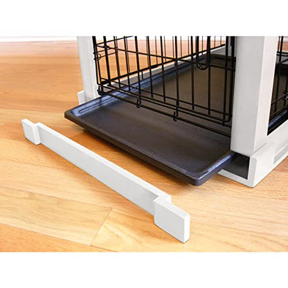 zoovilla White Dog Cage with Crate Cover, Dog Kennel White Large - size: 43.4"L x 28.7"W x 30.1"H