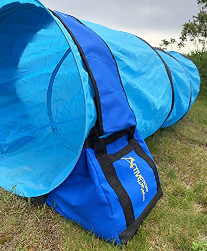 ActiveDogs Agility Tunnel No-Slip Sand Bags - Non-Constricting Saddlebags for Stabilizing Dog Agility Tunnel Equipment Indoor or Outdoor (Sandbag System Only)