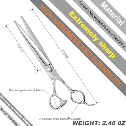High-end Professional Dog Grooming Scissors Pet Grooming Shears 7.5 Inches Extremely Very Sharp Made Of Stainless Steel Alloy By Hand For Dog Cat Groomer - size: 7.5inch, style: Shears