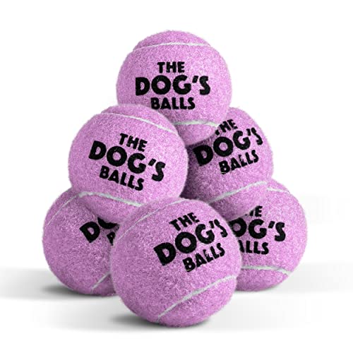 The Little Dog’s Balls Small Dog Tennis Balls 6-Pack Purple Floats in Water | Our fetch balls combine non-abrasive felt exterior and a thicker rubber core Durable Dog Toy for Outdoor Play & Training - color: Purple, size: 6 Small Tennis Balls