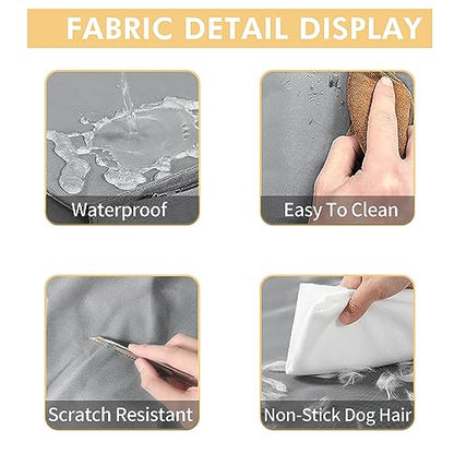 Dog Bed Cover, Waterproof Bed Cover for Dog/Cat, Replacement Washable Removable Covers with Zipper, 40x27x4 Inches Gray - size: 40.0"L x 27.0"W x 4.0"Th