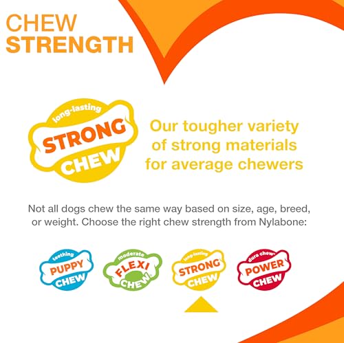 Nylabone Braid Bone Strong Chew Toy for Dogs, Natural Rubber Dog Toy for Moderate & Aggressive Chewers, Peanut Butter Flavor, Medium Dogs - Up to 35 lbs, 1 Count - size: Medium