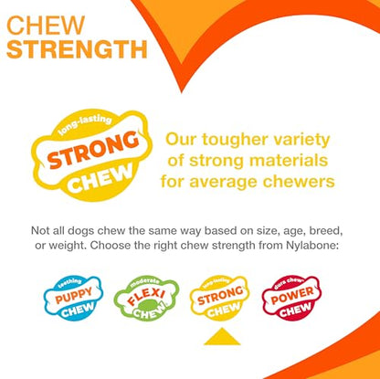 Nylabone Braid Bone Strong Chew Toy for Dogs, Natural Rubber Dog Toy for Moderate & Aggressive Chewers, Peanut Butter Flavor, Medium Dogs - Up to 35 lbs, 1 Count - size: Medium
