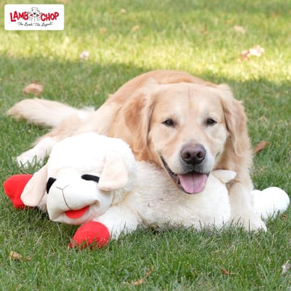Multipet Lamb Chop Dog Plush Toy - Squeaky Toy for All Dogs - Extra Soft Plush - Stuffed Animal for Cuddling & Playing - Jumbo (24", Cream) - size: 24" Jumbo, style: White