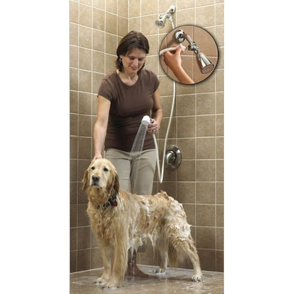 Rinse Ace Snap 'N Spray Quick-Connect and Detachable Shower Hose with On/Off Sprayer, White, 6-Foot