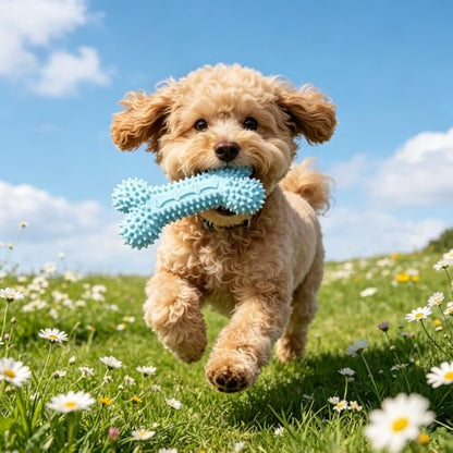 2 Pack Dog Chew Toys for Puppy Cute Blue Small Dog Toys Puppy Dog Toys for Teething Soft Durable Interactive Chew Toy for Small Dogs Light Blue