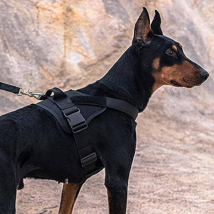 EXCELLENT ELITE SPANKER Tactical Dog Harness Patrol Harness Service Dog Vest Military Dog Vest Working Dog Vest with Handle(Black-S) - color: Black, size: S-(23.5 - 29.5")