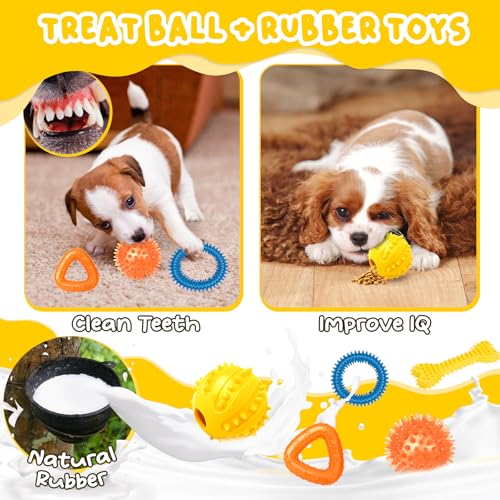 Zeaxuie 23 Pack Luxury Puppy Toys for Teething Small Dogs, Puppy Chew Toys with Rubber Toy, Rope and Squeaky Toys - color: 23 Pack (Stuffed-Fox)