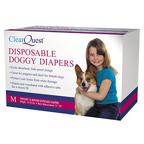ClearQuest Disposable Doggy Diapers, Super Absorbent Leak-Proof Pet Diapers - size: Medium
