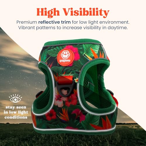 Step in Small Dog Harness and Puppy Harness – No Pull No Choke Reflective Mesh Vest with Front & Back Clips for Tiny XXS and Extra Small Dogs (Tropical Paradise, XXXS) - color: Tropical Paradise, size: XXXS