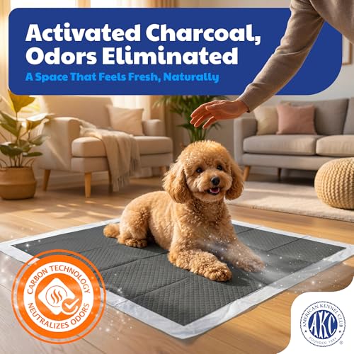 American Kennel Club Carbon-Activated Puppy Training Pads – 100 Count, 22 x 22