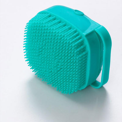 Dog Bath Brush with Soap Dispenser - Dog Shampoo Brush | Dog Scrubber for Bath | Dog Bath Brush Scrubber | Dog Shower/Washing Brush with Adjustable Ring Handle for Short & Long Hair