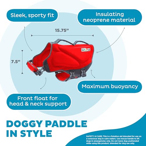 Outward Hound Dawson Swim Red Dog Life Jacket, Large - color: Red, size: Large (Chest Girth: 28"-32")