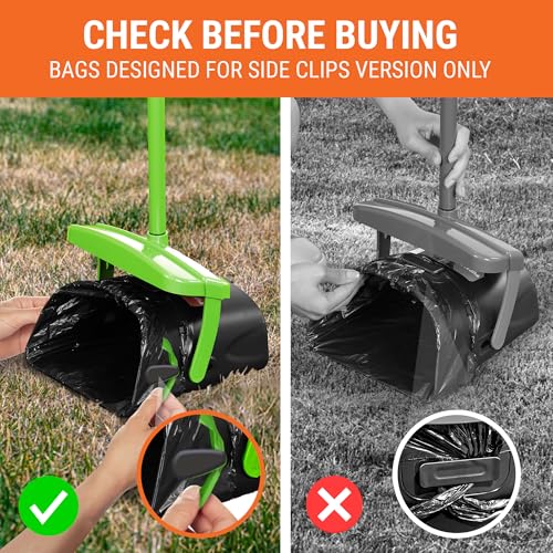 Pupzle Dog Pooper Scooper with Bag Attachment, 40" Long Handle Pooper Scooper for Large Dogs, Dog Poop Scoop for Yard, Large Capacity Swivel Bin and Rake, Lavender Scented Bags (Black) - color: Black