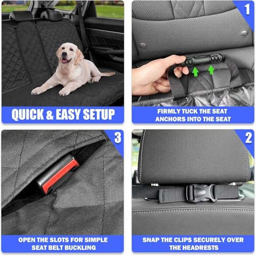 Yonktoo Dog Car Seat Cover for Back Seat, Car Seat Cover 60/40 Split Bench for Full-Size SUV, Pickup Truck, Big Truck - X-Large - 61" W - size: X-Large - 61" W